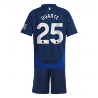 Manchester United Manuel Ugarte #25 Bortatröja Barn 2024-25 Kortärmad (+ Korta byxor)